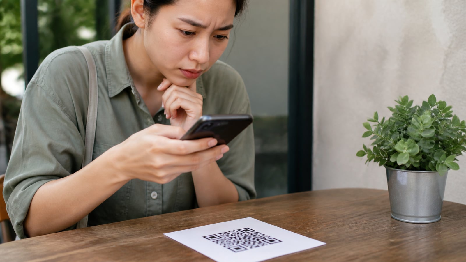 Een QR-codebestemming controleren voordat de code wordt gescand